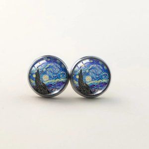 3/25 The Starry Nights Van Gogh Stud Earrings